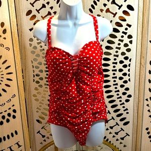 Torrid Red & White Polka Dot Swimsuit sz 0X